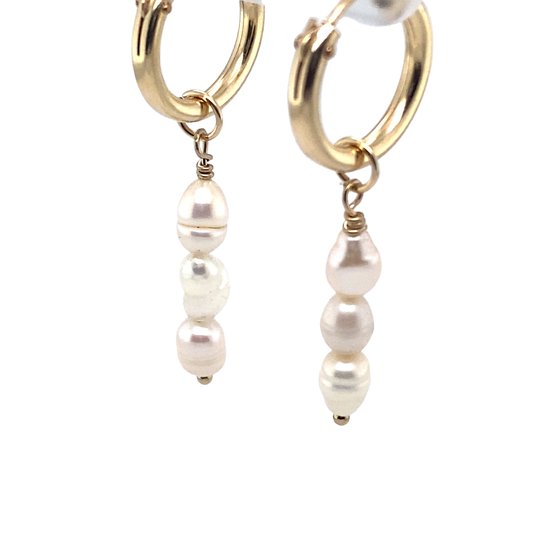 Pat's Jewels Boucles d'oreilles - Boucles d'oreilles femme - Boucles d'oreilles - Or - Pendentif perle