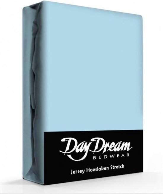 Day Dream Jersey Hoeslaken -180 x 200 cm - Blauw