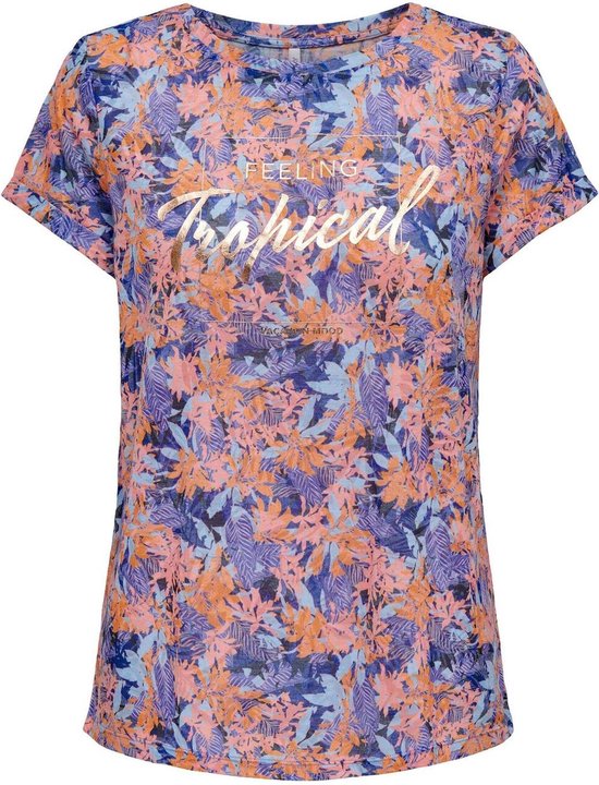 Only T-shirt Onlrilla S/s O-neck Top Box Jrs 15202694 Night Sky/tropical Dames Maat - L