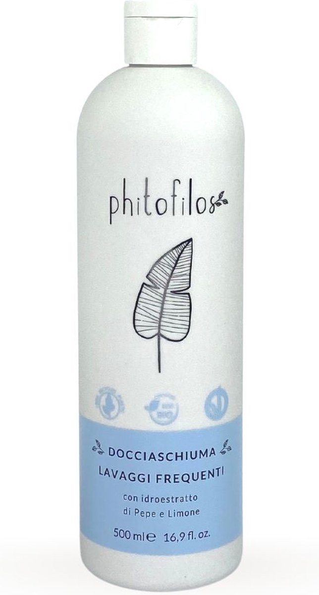 Phitofilos biologische Douchegel voor dagelijks was met peper en citroen extract 500ml