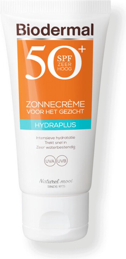 3x Biodermal Zonnecrème Gezicht Hydraplus SPF 50+ 50 ml