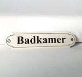 Emaille deurbordje naamplaatje Badkamer - 11 x 2,7 cm Klassiek NP-KS-R2