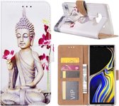 City hoesje bookcase geschikt voor Samsung Note 9 Pasjeshouder Buddha
