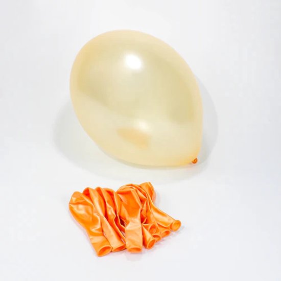 Ballonnen Oranje Perzik Metallic - 10 stuks - Peach Balonnen - Verjaardag versiering - Decoratie vrijgezellenfeest - Balloons Versiering blauw ballonnen - 10 stuks