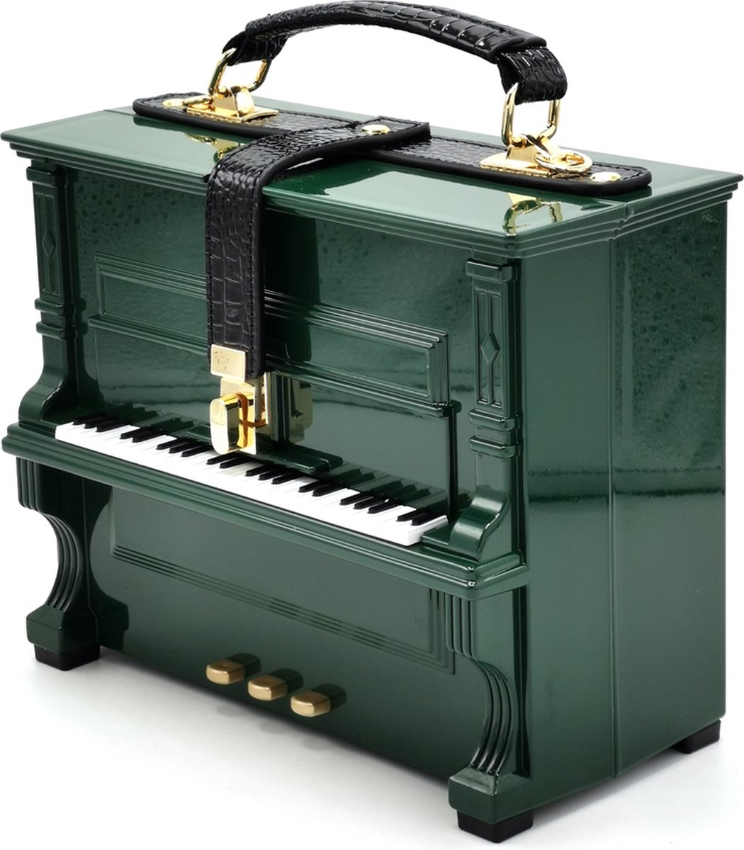 Piano Handtas in de vorm van Echte Piano groen - (bxhxd) ca.23cm x 18cm x 10cm