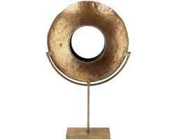 Ornament op Voet voor Binnen - Goud 53cm - Metalen Ring op Voet - Gouden Decoratie Woonkamer - Gouden Accesoires Interieur - Gouden Woonaccessoires - Gouden Accesoires - Cadeau Vrouw - Cadeau Vriendin - Kado Vrouw - Cadeau voor Haar