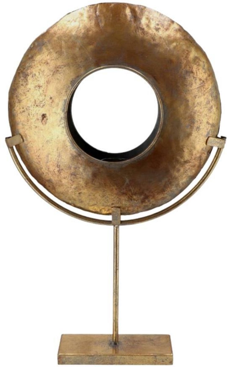 Ornament op Voet voor Binnen - Goud 53cm - Metalen Ring op Voet - Gouden Decoratie Woonkamer - Gouden Accesoires Interieur - Gouden Woonaccessoires - Gouden Accesoires - Cadeau Vrouw - Cadeau Vriendin - Kado Vrouw - Cadeau voor Haar - Dhaka