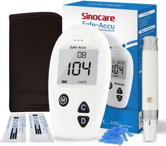 1. Glucosemeter Bloedsuikermeter Glucose Meter wit