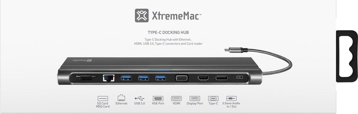 XtremeMac All-in-1 USB-C Docking Station Adapter voor MacBook met 12 poorten - 4K HDMI en 11 andere poorten