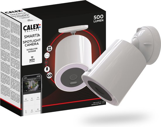 Calex Outdoor Spotlight Camera - 2K Beveiligingscamera met Nachtzicht - Bewaking voor Buiten van Calex — afbeelding 5