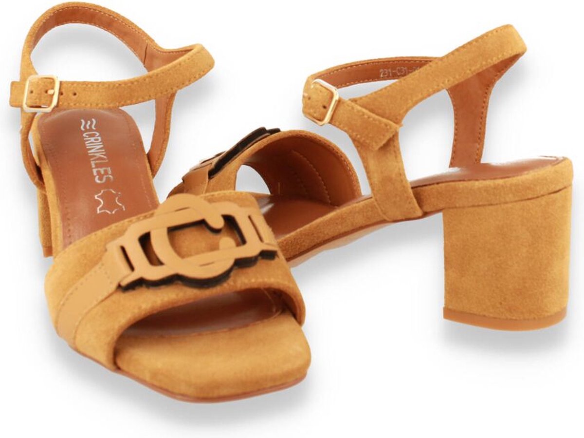 Crinkles Dames Sandalen | Cognac | Maat: 37