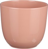 MIca Decorations Cache-pot/pot de fleur Tusca - Rose clair - céramique - brillant - D19,5/H18,5 cm