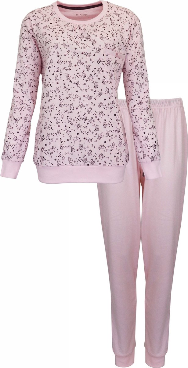Tenderness Dames Pyjama - Katoen - Ronde Hals - Licht Roze