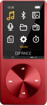 Difrnce MP3 / MP4 Speler - Bluetooth - USB - Shuffle - Uitbreidbaar tot 128GB - Voice recorder - Dicatafoon - MP1820BT - Rood