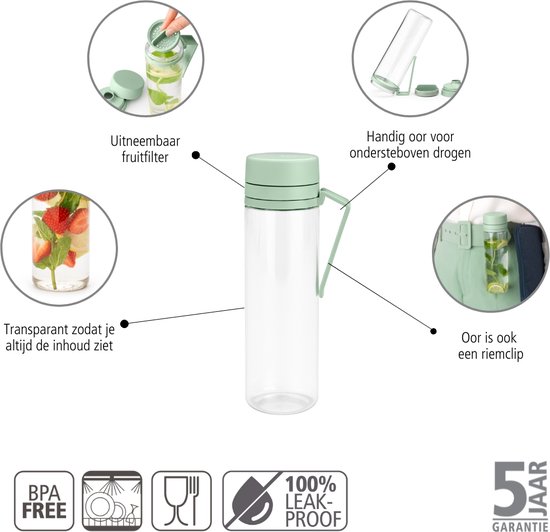 Brabantia Make & Take Utilisation quotidienne 500 ml Plastique Vert, Transparent