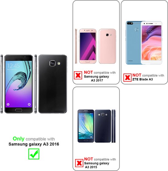 Coque Cadorabo pour Samsung Galaxy A3 2016 en OXYDE NOIR - Coque de protection avec fermeture magnétique et 3 emplacements pour cartes