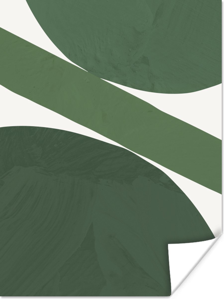Poster Abstract - Groen - Vormen - Wit - 30x40 cm