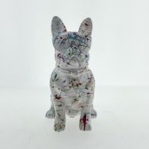 AI - Woondecoratie - Hond - Wit - Beeld - Pop Art - 8 x 19 cm