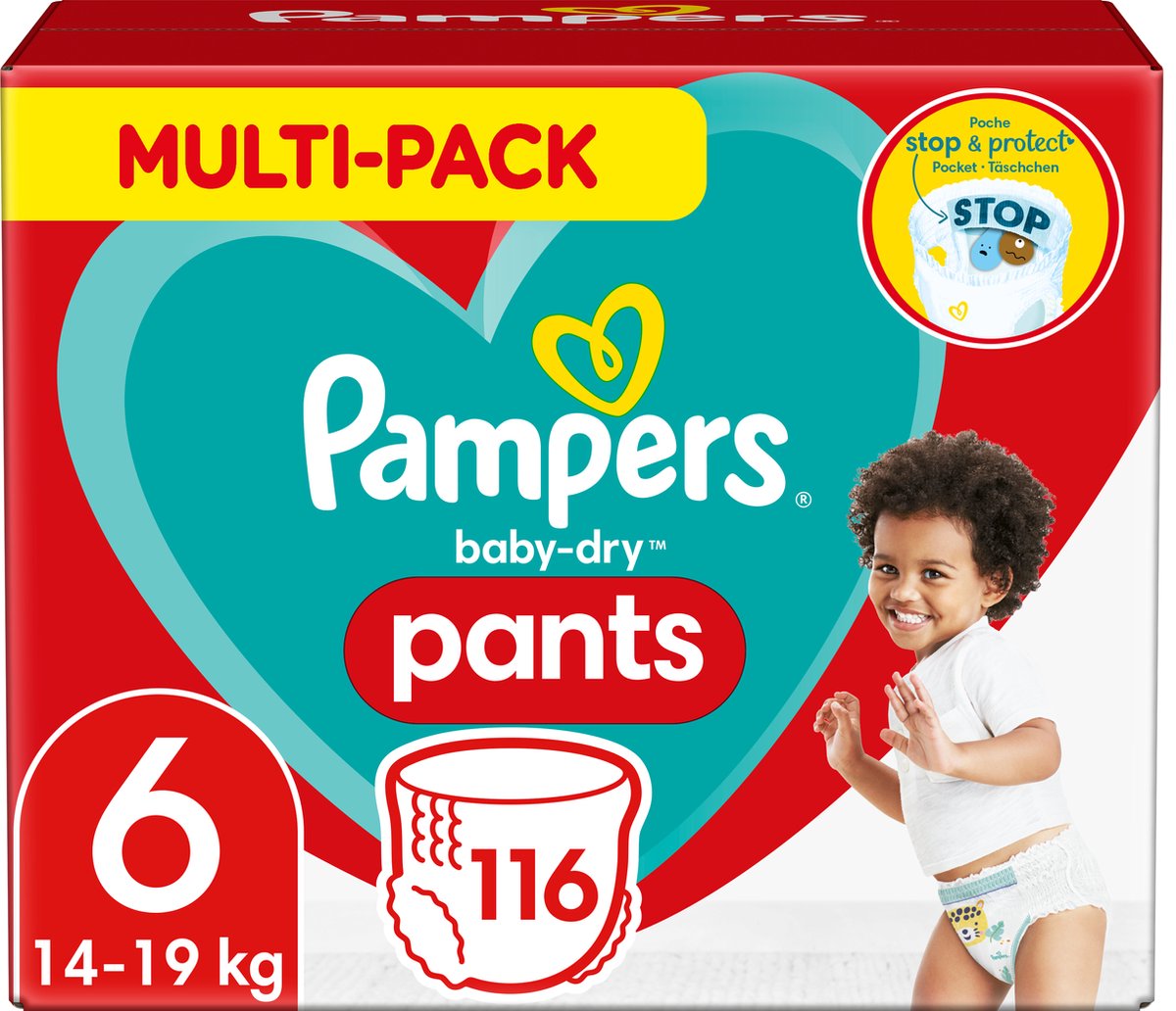 Pampers Baby-Dry Pants Luierbroekjes - Maat 6 (14-19 kg) - 116 stuks - Multi-Pack - Pampers