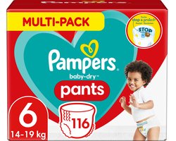 Pampers Baby-Dry Pants Luierbroekjes - Maat 6 (14-19 kg) - 116 stuks - Multi-Pack