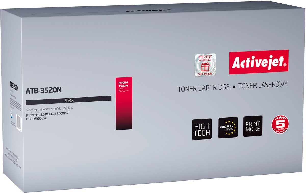 ActiveJet ATB-3520N toner voor brother printer; Brother TN-3520 vervanging; Opperste; 20000 pagina's; zwart.