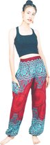 Harembroek - Yogabroek - Zomerbroek Maat L; 44,46,48 Mandala rood