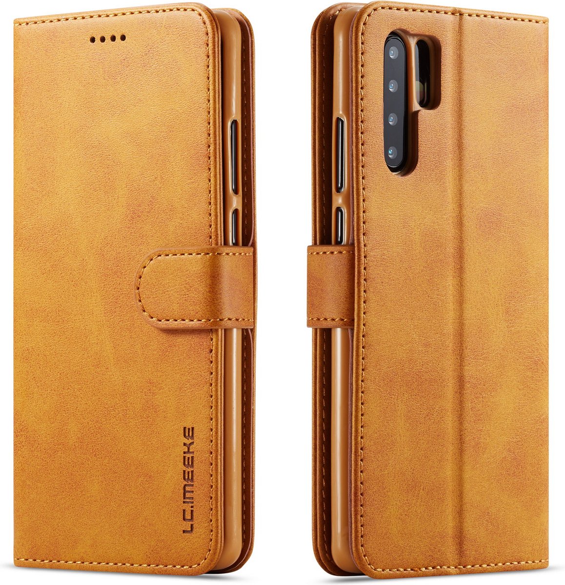 Bookcase Geschikt voor Huawei P30 Pro - Bruin - Pasjeshouder - Portemonnee Hoesje