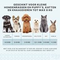 Illustration de différents animaux de compagnie (chien, chat, lapin) avec indications de poids.