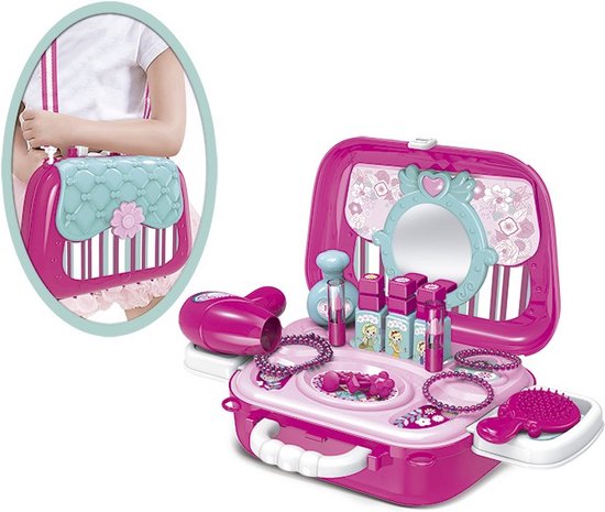 Onbemand Schep Aardappelen Speelgoed Beautycase voor Kinderen - Tachan - Draagbare Kaptafel met  Accessoires - Roze | bol.com