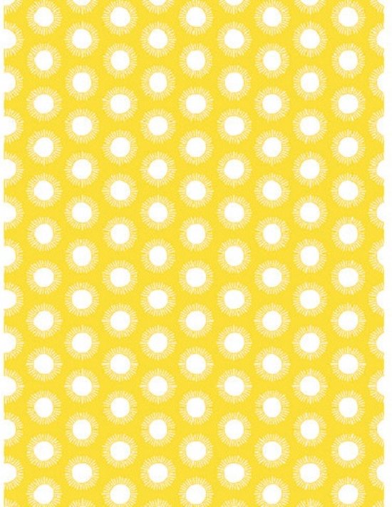 Decopatch papier geel met zonnetjes