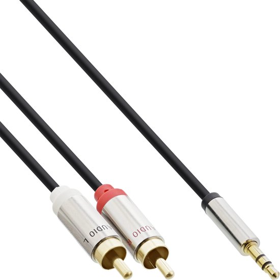 InLine 3,5mm Jack - Tulp stereo audio slim kabel - 0,50 meter