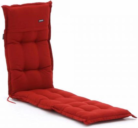 Beautissu Coussin chaise jardin Flair HL 120x50x8cm Rouge - Coussin exterieur jardin - Dossier haut - Intérieur & Extérieur - Jardin