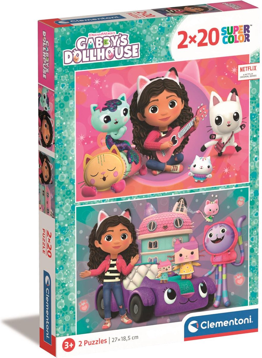 Clementoni - Puzzel 2X20 Stukjes Gabby'S Dollhouse Kinderpuzzels 3 jaar 24802