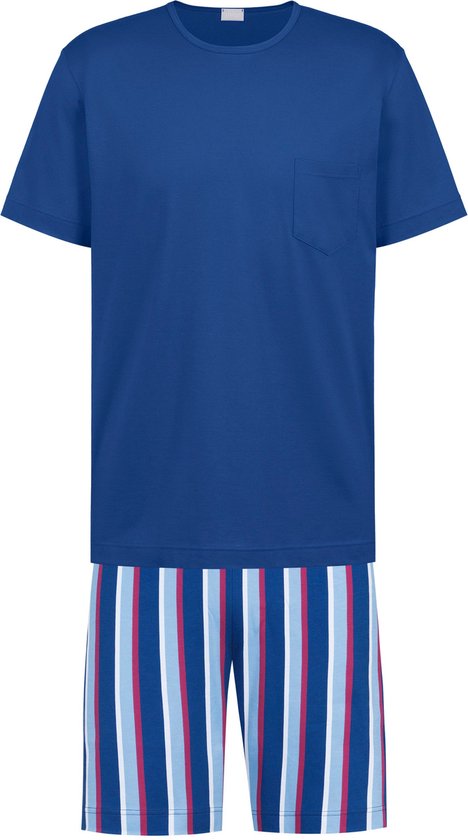 Mey Korte Pyjama Bold Stripes Heren 33047 701 blue sea 56