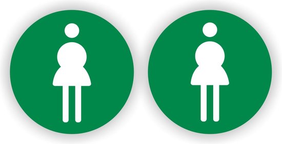 Dames WC pictogram sticker set 2 stuks groen