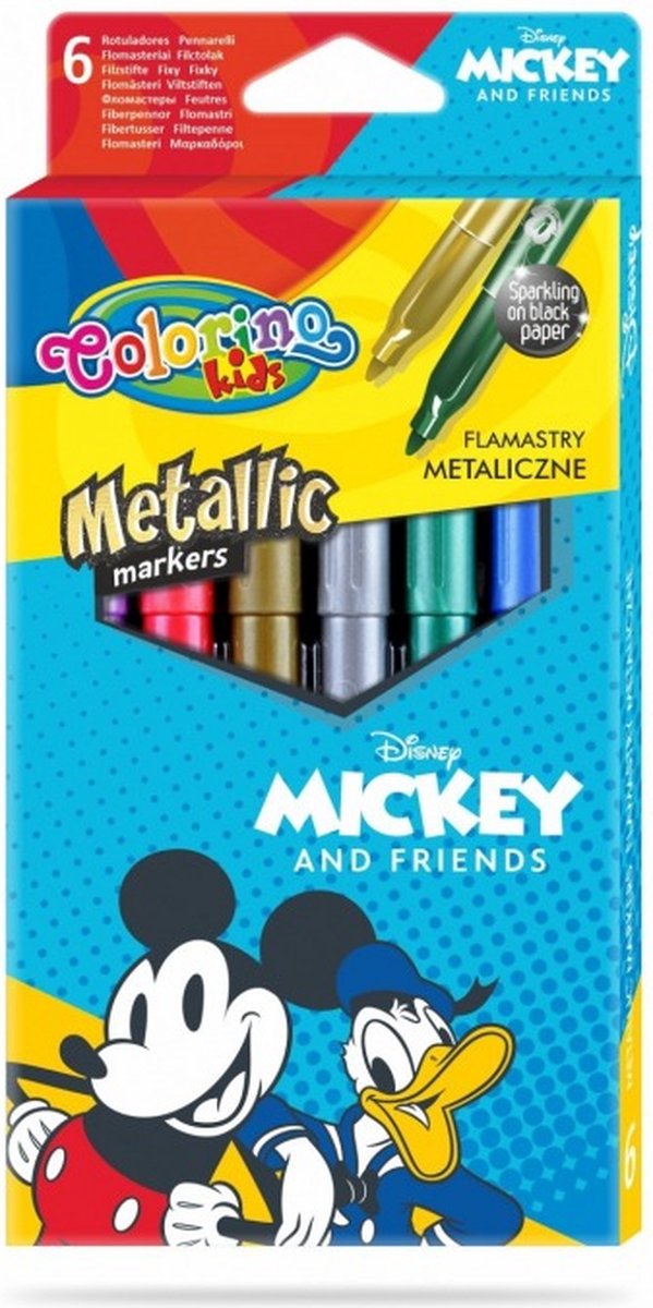 Colorino-Disney Mickey Mouse and Friends metallic viltstiften-6 kleuren