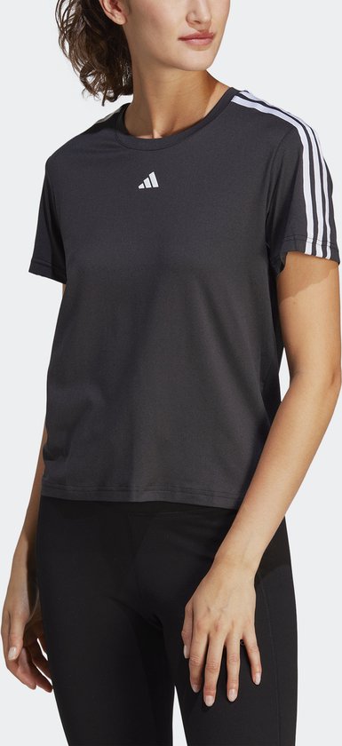 Foto: Adidas performance aeroready train essentials 3 stripes t shirt dames zwart s
