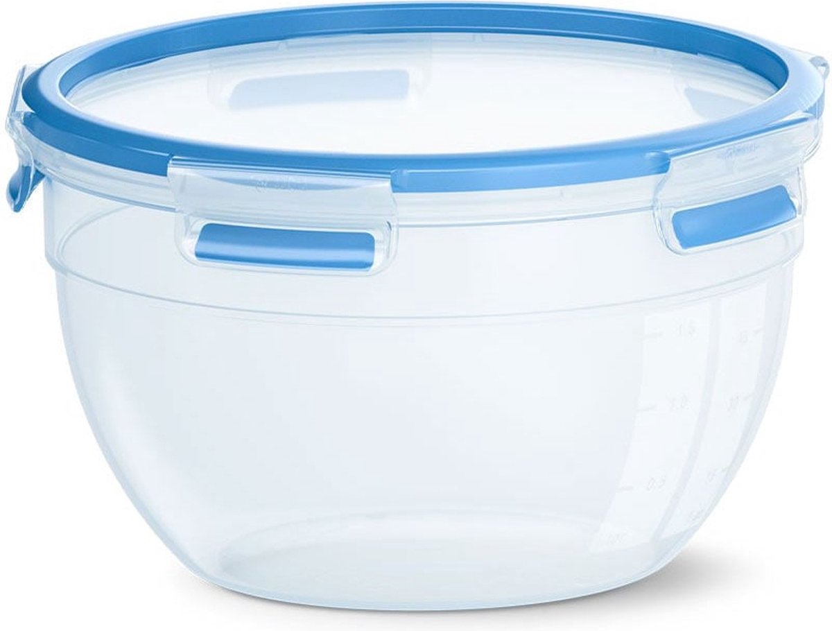 EMSA CLIP & CLOSE N1011400 Voorraaddoos Rond Container 2.6 l Blauw. Transparant 1 stuk(s)