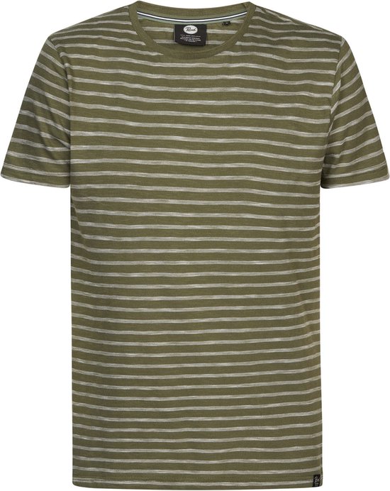 Petrol Industries - Heren Striped T-Shirt - Groen - M