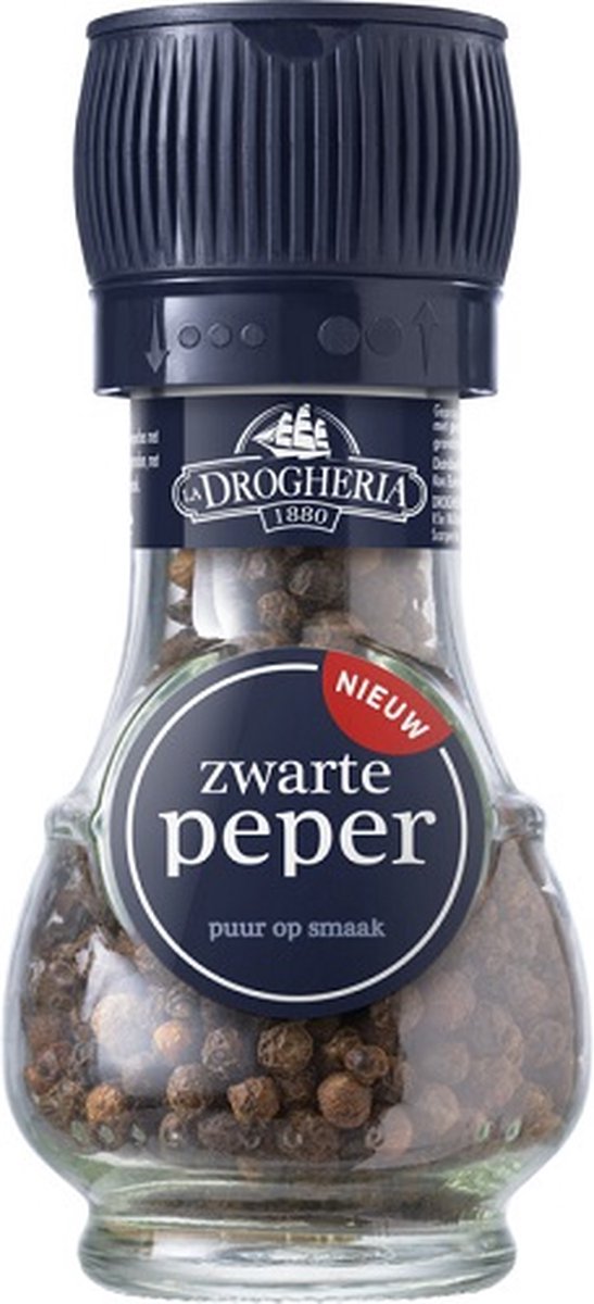 Goedkoopste Drogheria Zwarte peper, pot 47 gr x 6