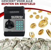 Kluis met Pincode - Speelgoed Kluis- Spaarpot Bank - Munten & Briefgeld - Automatisch Briefgeld Inname Roller- Zwart