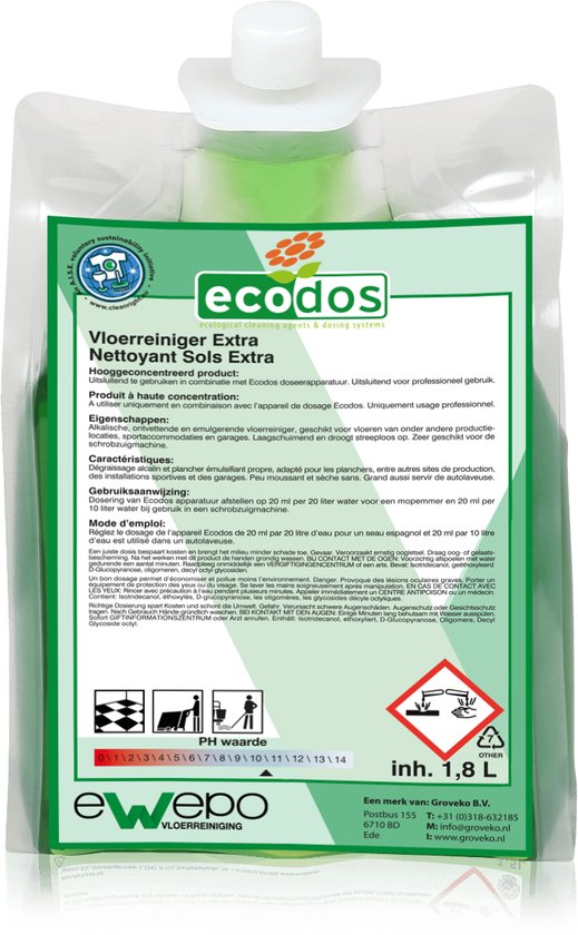 Ewepo Ecodos Vloerreiniger Extra 3x1,8 L | bol
