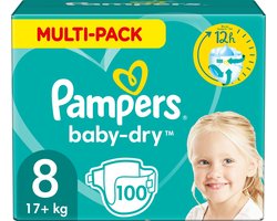 Pampers Baby Dry Luiers Maat 8 (17 kg+) 100 stuks - Multi-Pack | bol.com