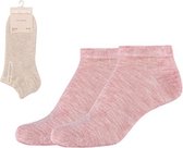 Camano Silky Feeling Sneaker sokken Unisex 35/38 Roze 2 PACK Naadloos en zonder knellende elastiek