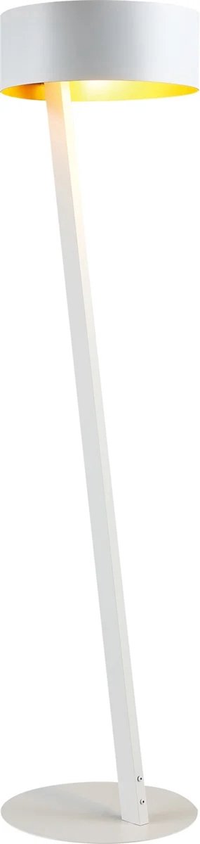 Noma vloerlamp wit/goud, E27-fitting (excl. lichtbron), hoogte 160 cm, diameter 40 cm, IP20
