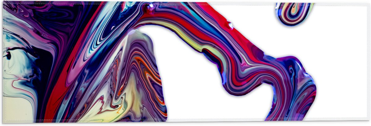 Vlag - Uitlopende Verf van Verschillende Kleuren - 60x20 cm Foto op Polyester Vlag