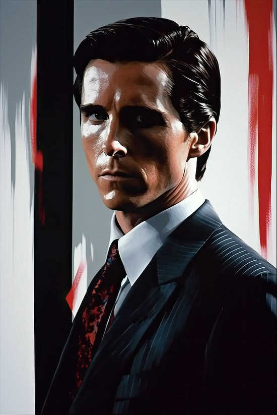 Patrick Bateman - Affiche de film - American Psycho - Portrait de Christian Bale - 61x91