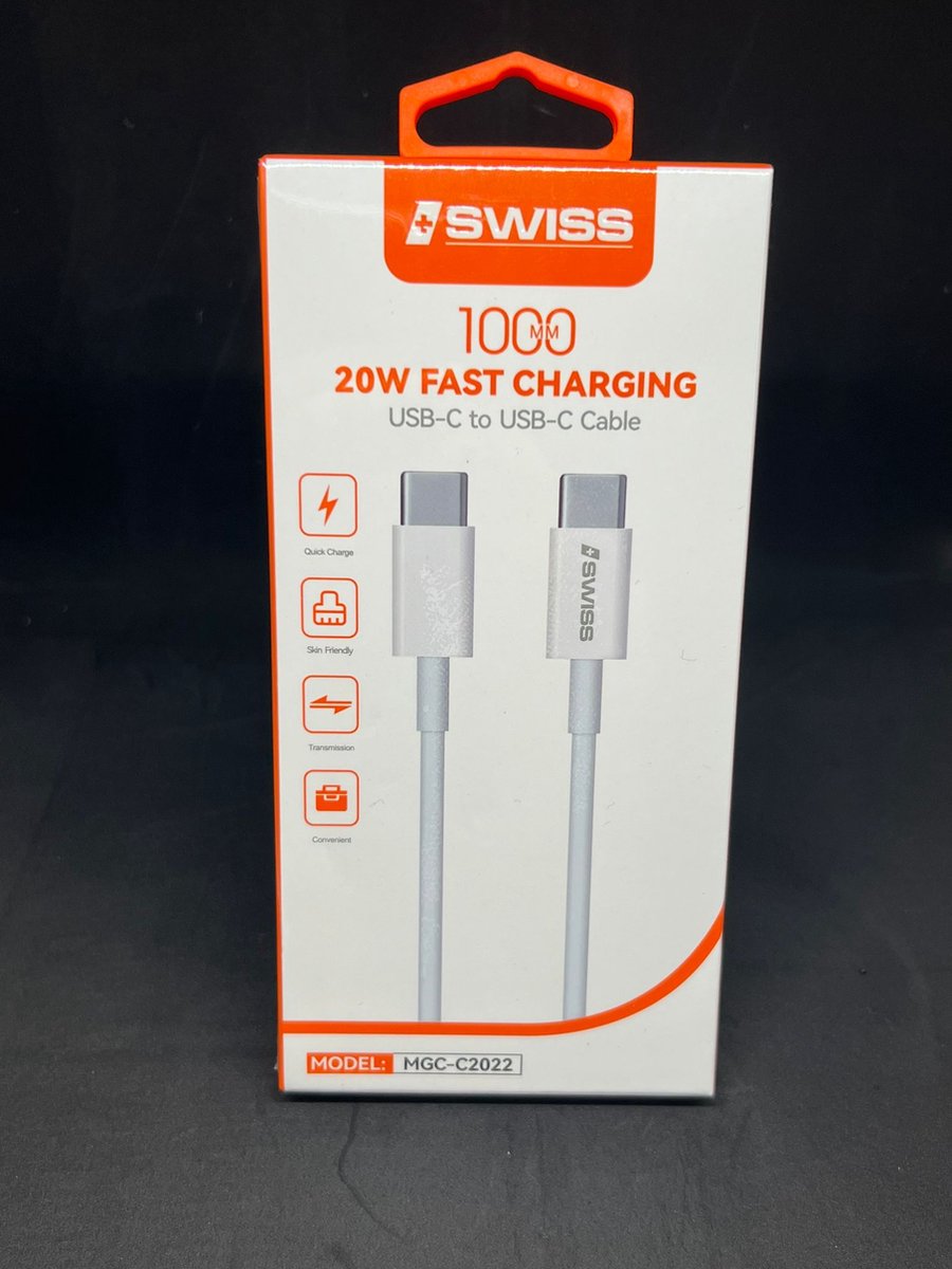 iSwiss 20W USB-C naar USB-C Snel Lader - 1 meter