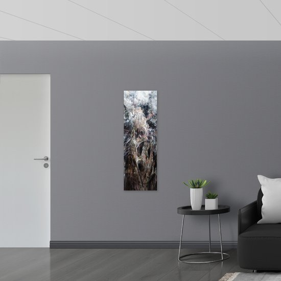 PVC Schuimplaat- Mix van Donkere Kleuren en Witte Details - 40x120 cm Foto op PVC Schuimplaat