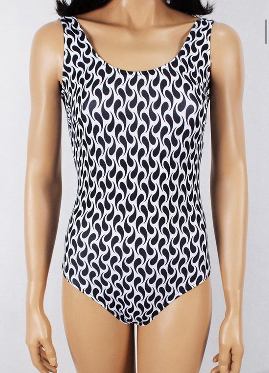 Maillot de bain - Mode maillots de bains- Maillot de bain femme - Bikini - Design Swimsuit 425 - Zwart Wit- Taille 42/XL